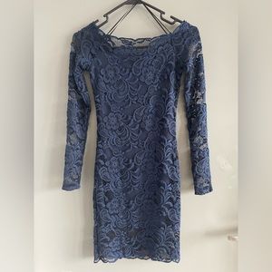 Lace navy blue dress